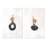 wall-art-print-canvas-poster-framed-Black Potted Plants, Style A & B, Set Of 2 , By Sarah Manovski-GIOIA-WALL-ART