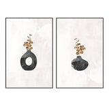 wall-art-print-canvas-poster-framed-Black Potted Plants, Style A & B, Set Of 2 , By Sarah Manovski-GIOIA-WALL-ART