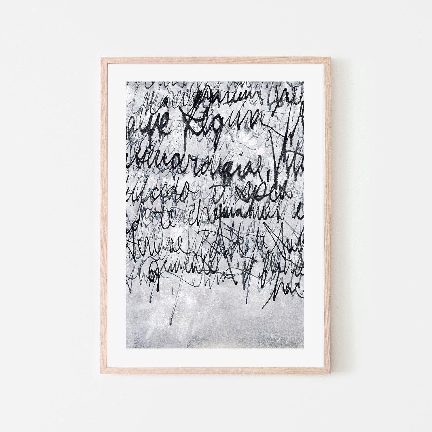 wall-art-print-canvas-poster-framed-Black Script With Border , By Gianna Summa-6