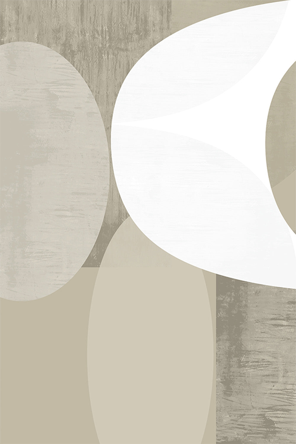 wall-art-print-canvas-poster-framed-Black White Neutral Shapes, Style A-1