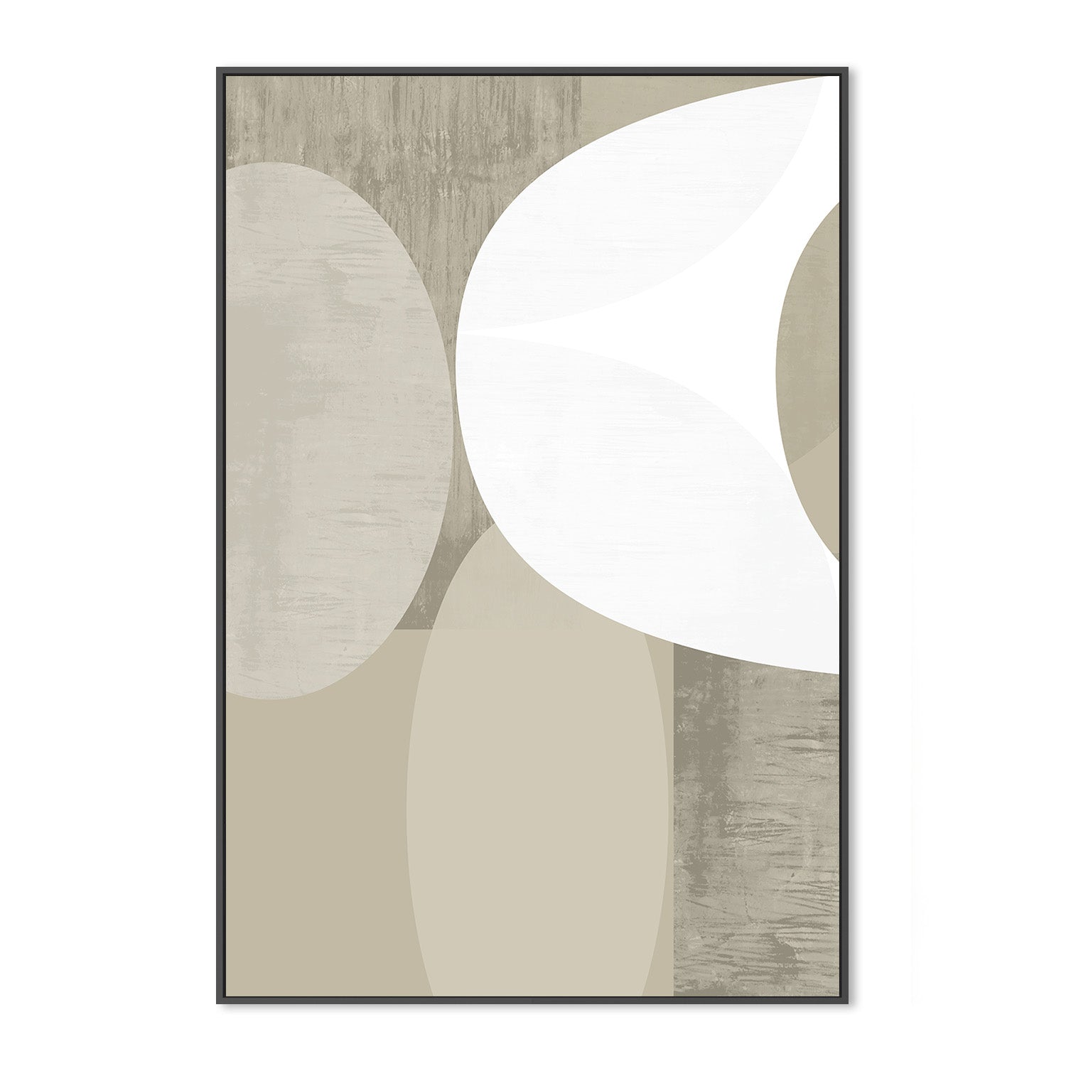 wall-art-print-canvas-poster-framed-Black White Neutral Shapes, Style A-3