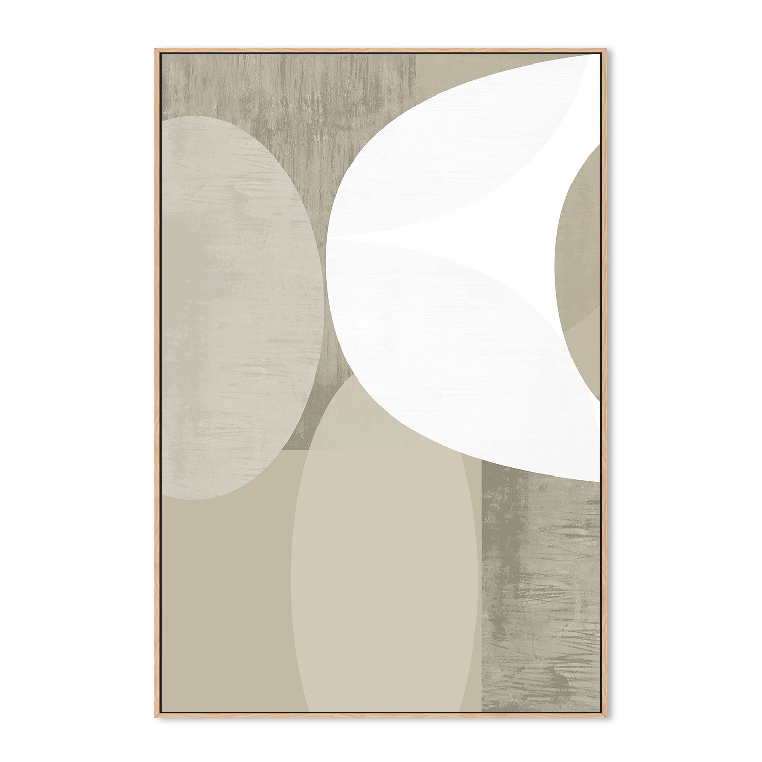 wall-art-print-canvas-poster-framed-Black White Neutral Shapes, Style A-4