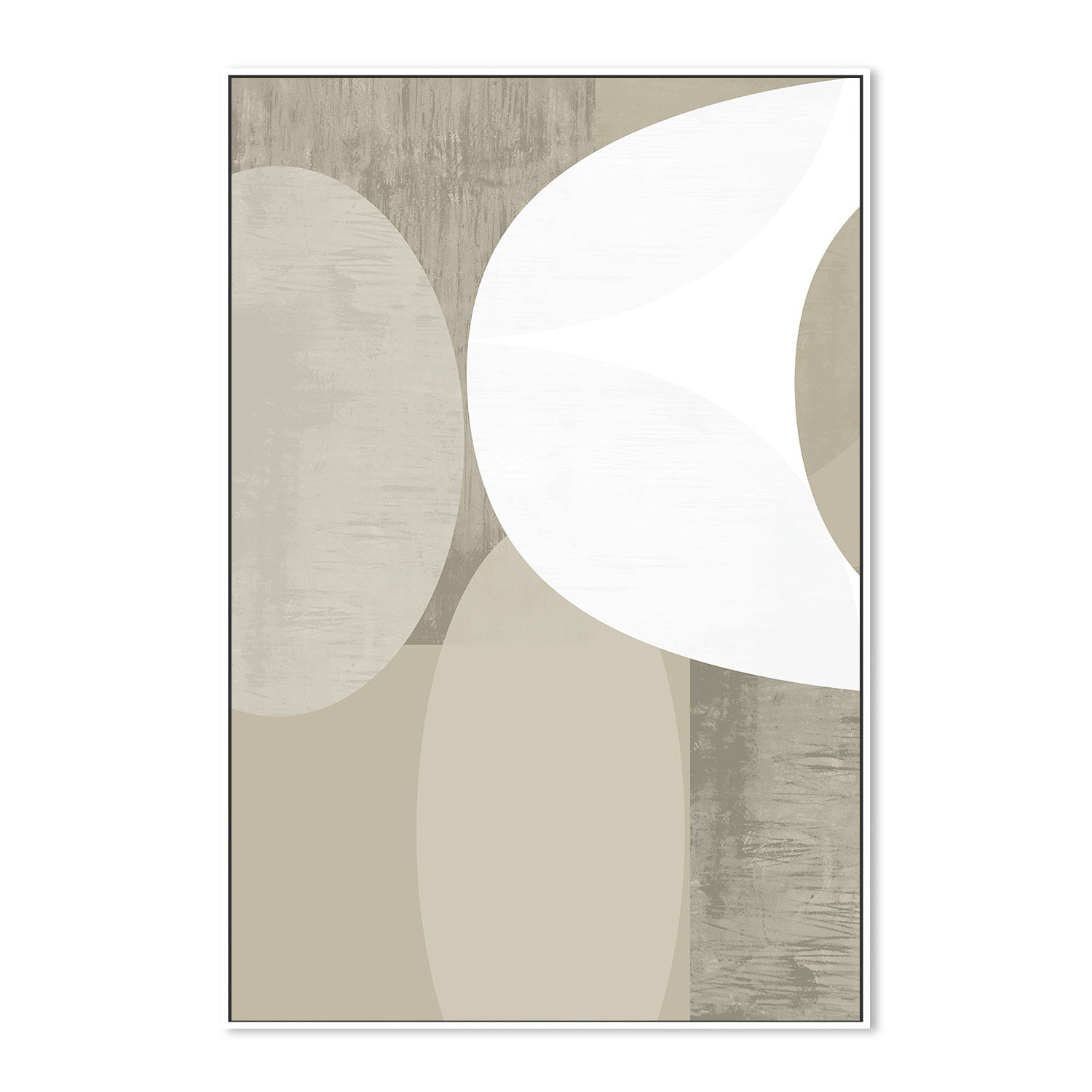 wall-art-print-canvas-poster-framed-Black White Neutral Shapes, Style A-5