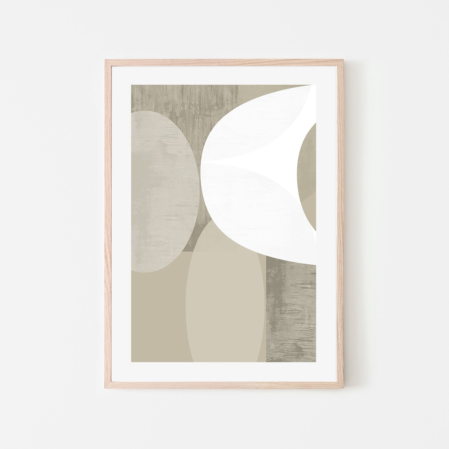 wall-art-print-canvas-poster-framed-Black White Neutral Shapes, Style A-6