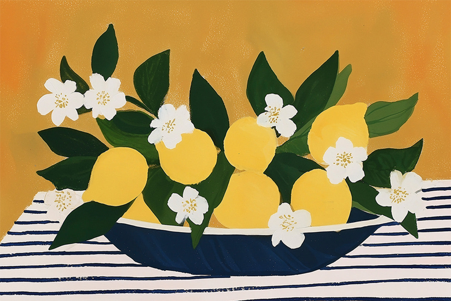 wall-art-print-canvas-poster-framed-Blooming Lemons-1