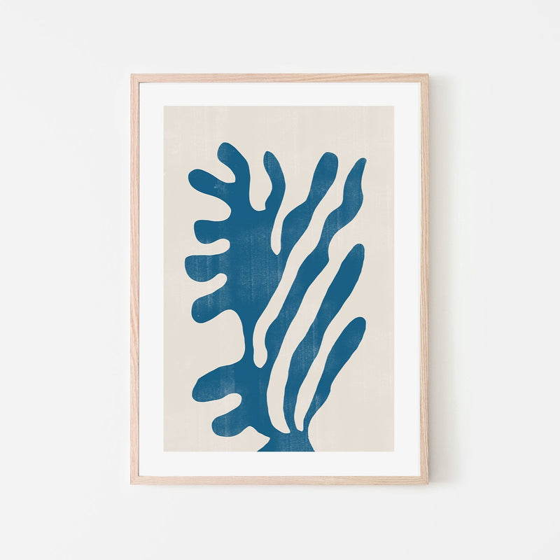 wall-art-print-canvas-poster-framed-Blue Abstract Coral, Style A-GIOIA-WALL-ART