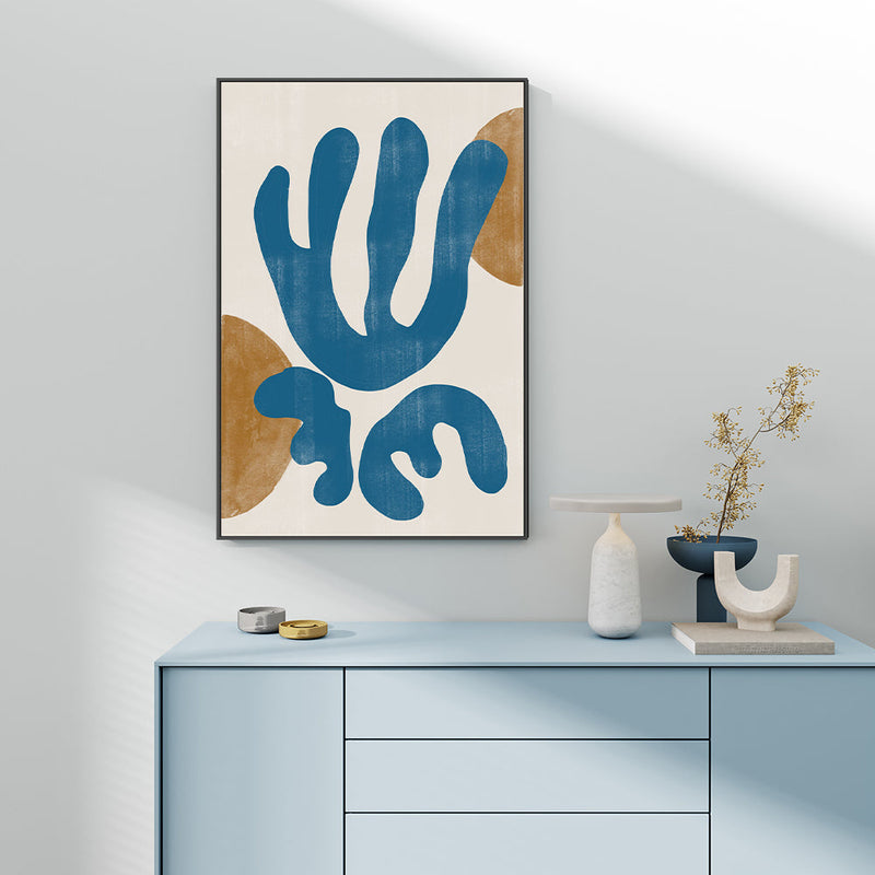 wall-art-print-canvas-poster-framed-Blue Abstract Coral, Style B-GIOIA-WALL-ART