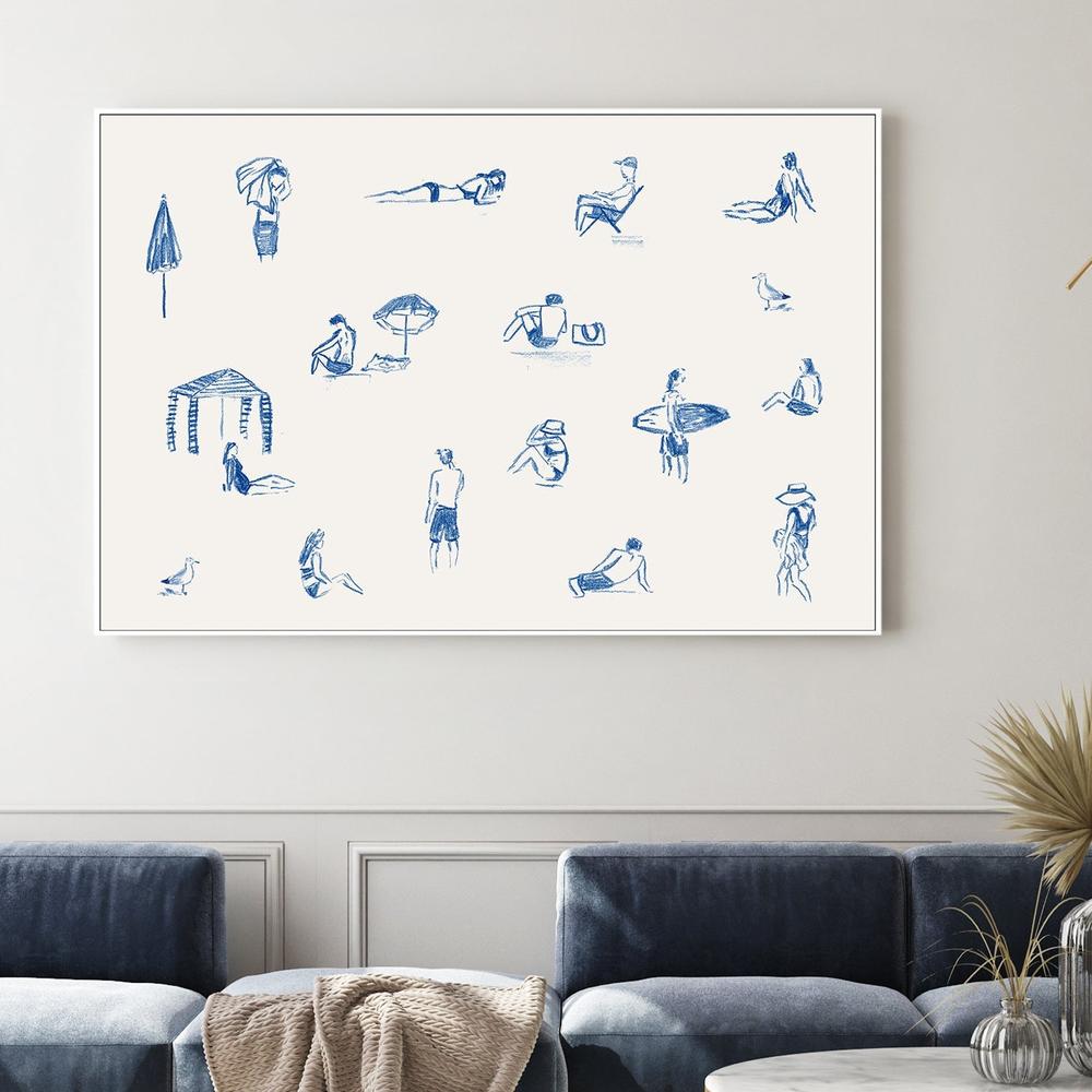 wall-art-print-canvas-poster-framed-Blue Beach People Landscape , By Cass Deller-2