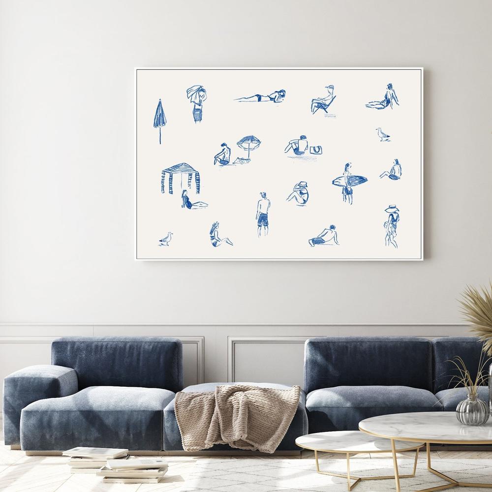 wall-art-print-canvas-poster-framed-Blue Beach People Landscape , By Cass Deller-7