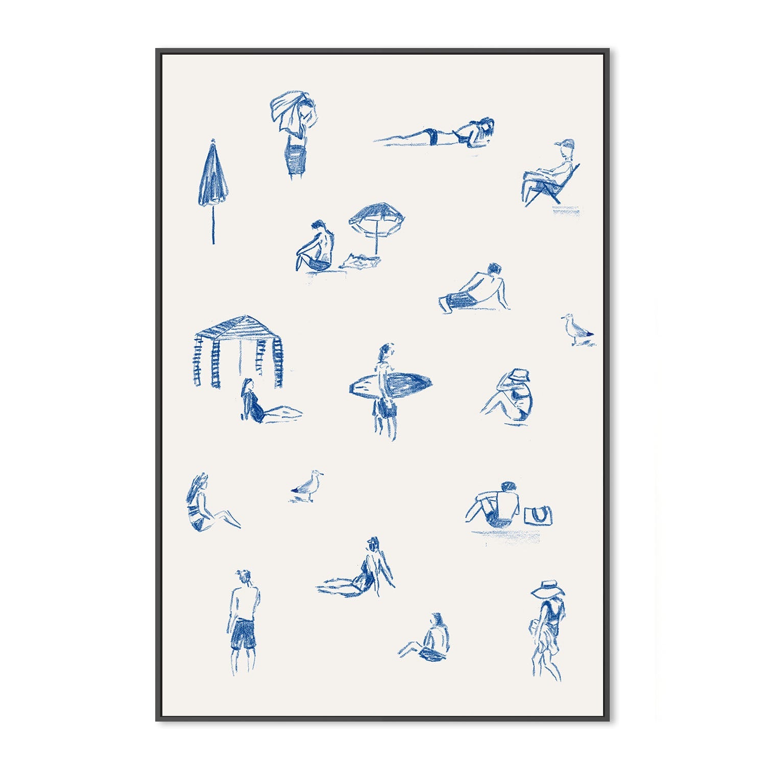 wall-art-print-canvas-poster-framed-Blue Beach People Portrait , By Cass Deller-3