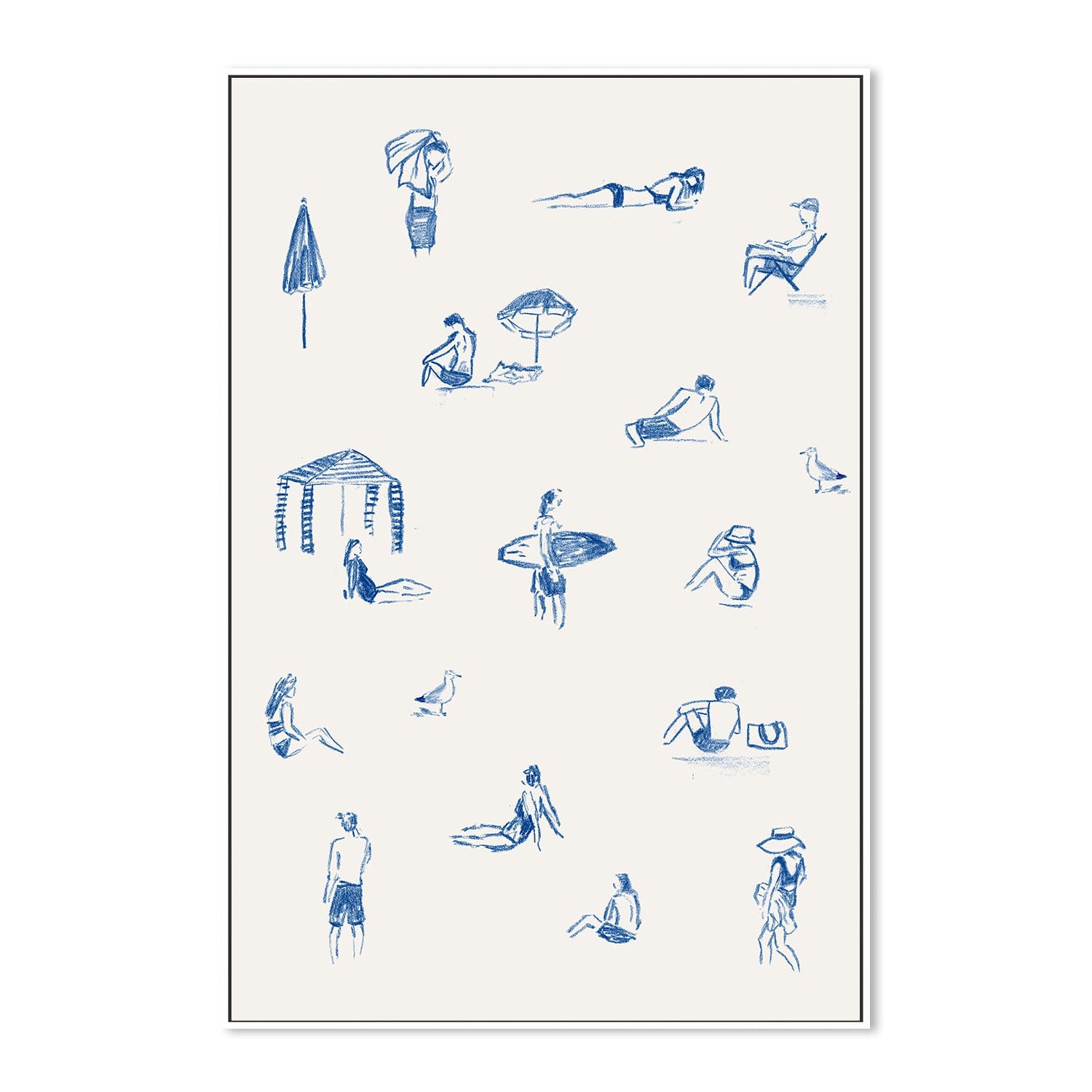 wall-art-print-canvas-poster-framed-Blue Beach People Portrait , By Cass Deller-5