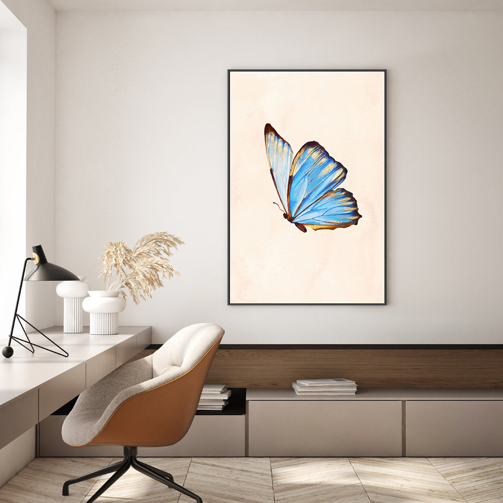 wall-art-print-canvas-poster-framed-Blue Butterfly , By Julia Ockert-GIOIA-WALL-ART