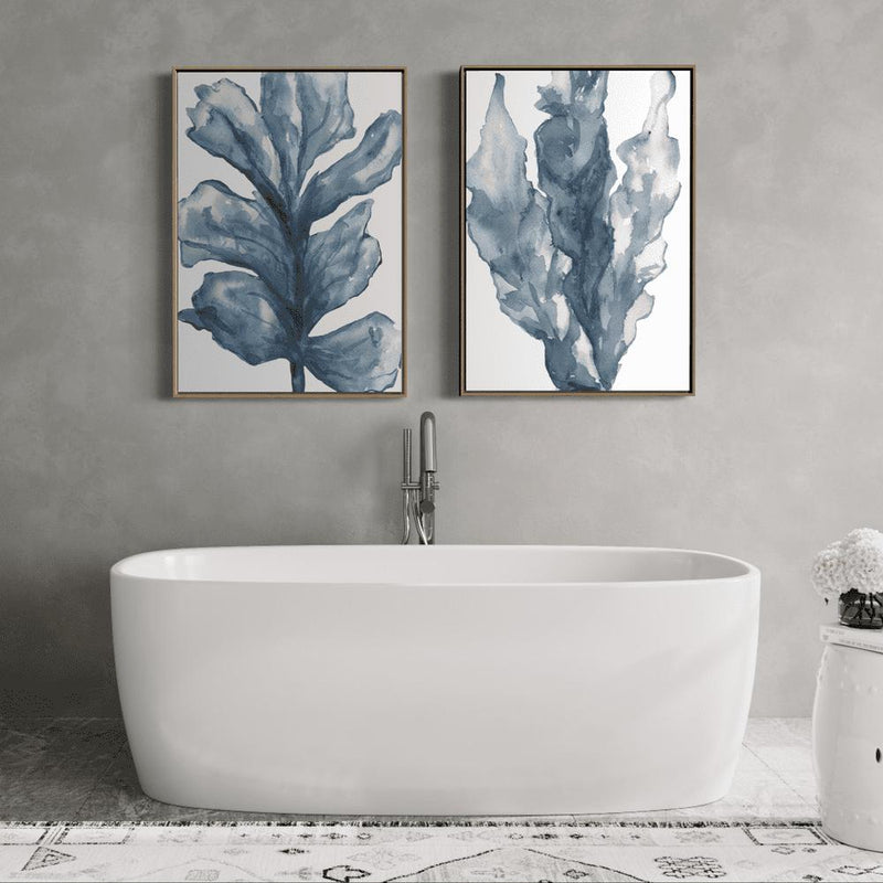 wall-art-print-canvas-poster-framed-Blue Coral, Set of 2-by-Emily Wood-Gioia Wall Art
