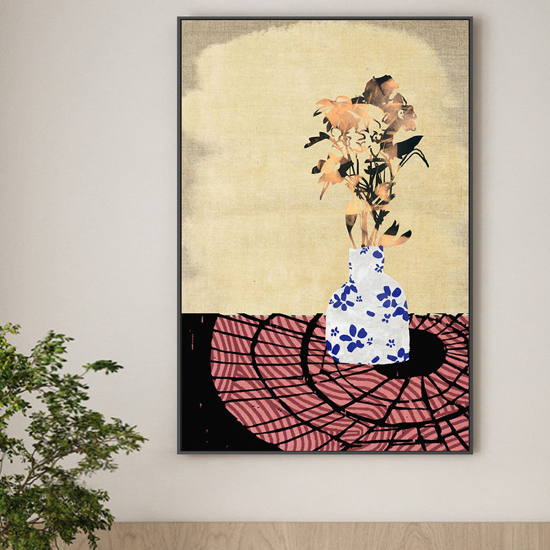 wall-art-print-canvas-poster-framed-Blue Floral Vase , By Rogério Arruda-GIOIA-WALL-ART