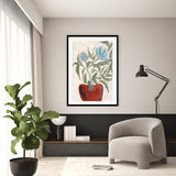 wall-art-print-canvas-poster-framed-Blue Flower Serenity , By Nikita Jariwala-GIOIA-WALL-ART