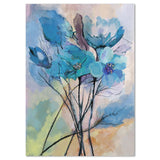 wall-art-print-canvas-poster-framed-Blue Flowers, Watercolour Painting, Style C-by-Gioia Wall Art-Gioia Wall Art