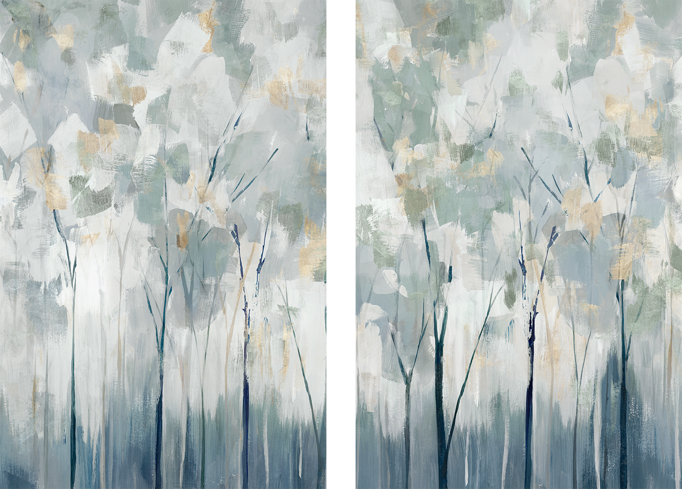 wall-art-print-canvas-poster-framed-Blue Forest Adventure, Style A & B, Set Of 2 , By Ian C-1
