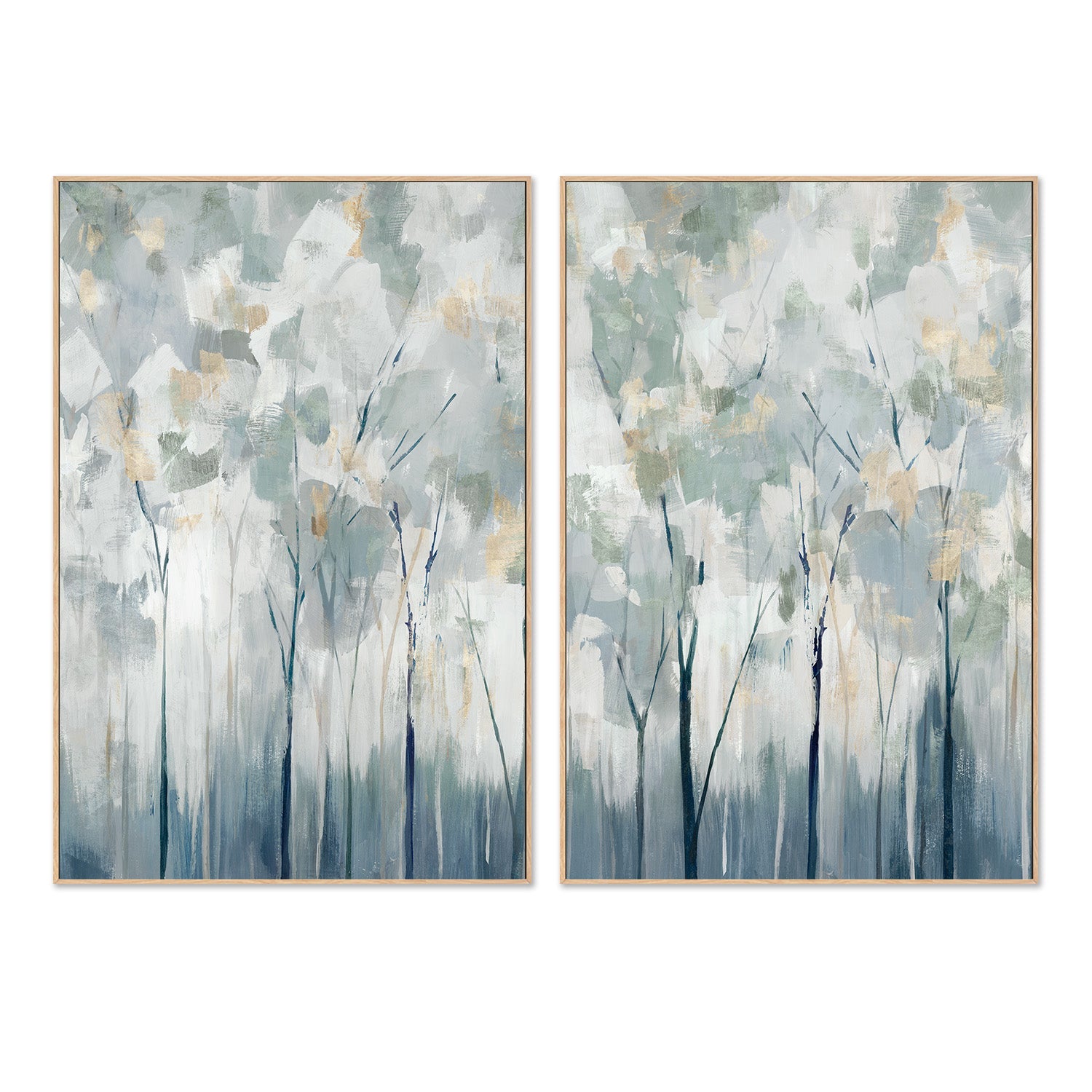 wall-art-print-canvas-poster-framed-Blue Forest Adventure, Style A & B, Set Of 2 , By Ian C-4