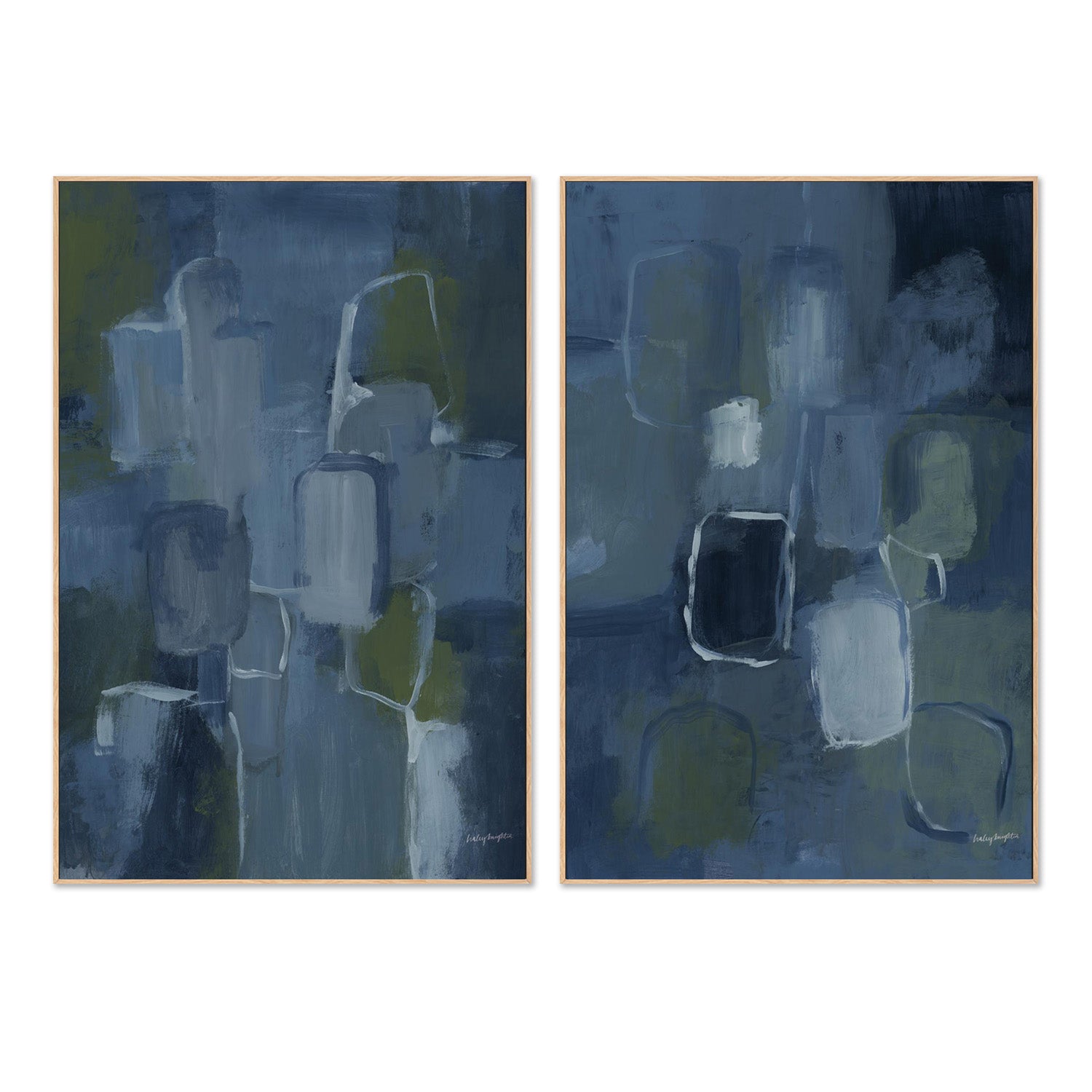 wall-art-print-canvas-poster-framed-Blue Jean Baby, Style A & B, Set Of 2-4