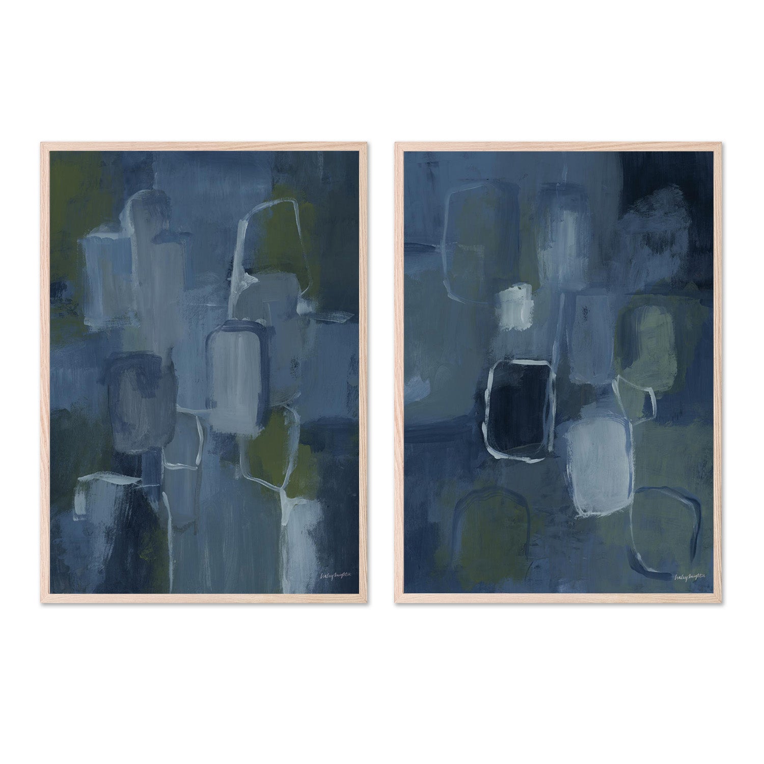wall-art-print-canvas-poster-framed-Blue Jean Baby, Style A & B, Set Of 2-6