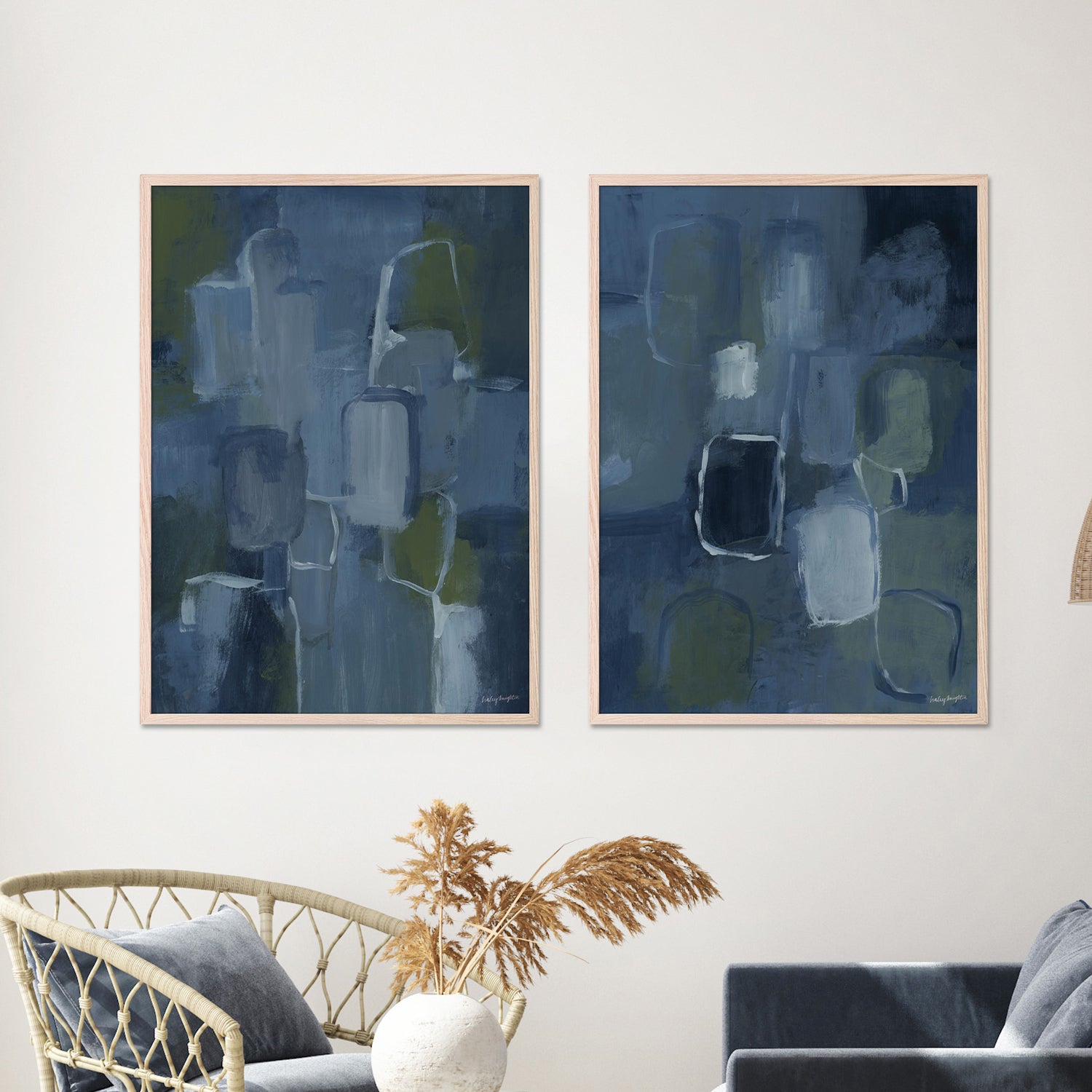 wall-art-print-canvas-poster-framed-Blue Jean Baby, Style A & B, Set Of 2-7