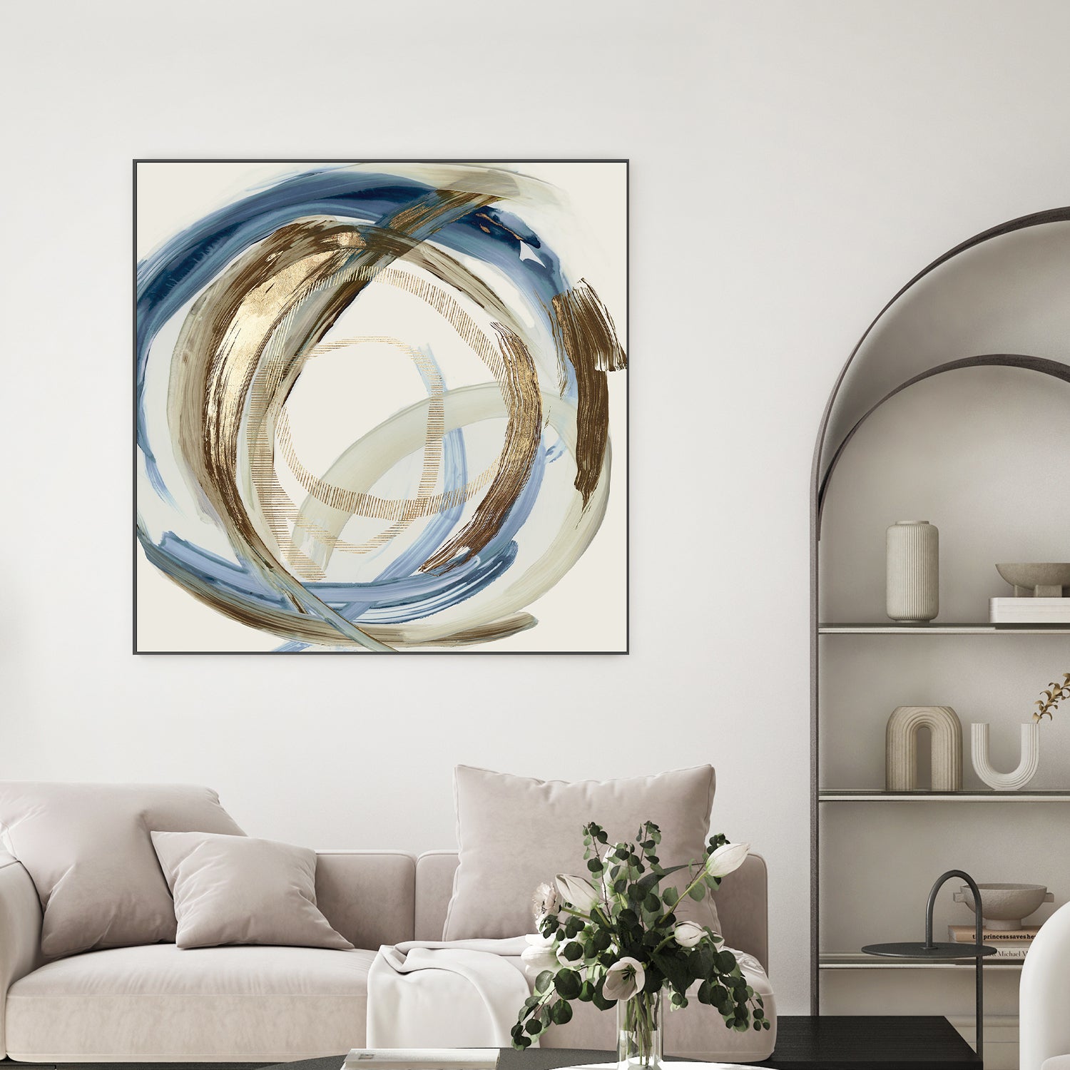 wall-art-print-canvas-poster-framed-Blue Kaleidoscope, Style B-2