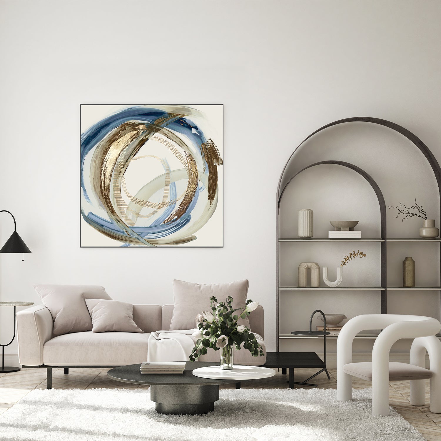 wall-art-print-canvas-poster-framed-Blue Kaleidoscope, Style B-7
