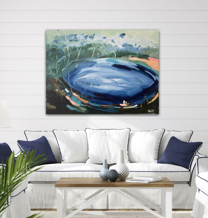 wall-art-print-canvas-poster-framed-Blue Lagoon, Original Hand-Painted Canvas By Meredith Howse , By Meredith Howse , By Meredith Howse-4