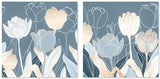 wall-art-print-canvas-poster-framed-Blue Lotus Bunch, Set Of 2-by-Gioia Wall Art-Gioia Wall Art