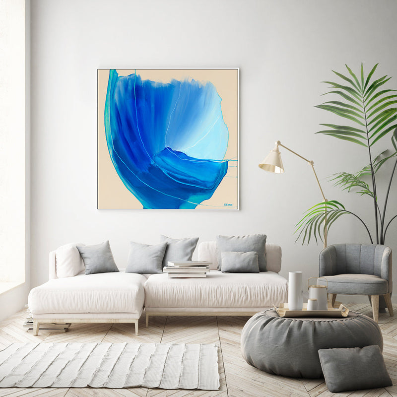 wall-art-print-canvas-poster-framed-Blue Luxe, Style A , By Belinda Stone-GIOIA-WALL-ART