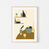 wall-art-print-canvas-poster-framed-Blue Minimal Kitchen, By Margaux Fugier-GIOIA-WALL-ART