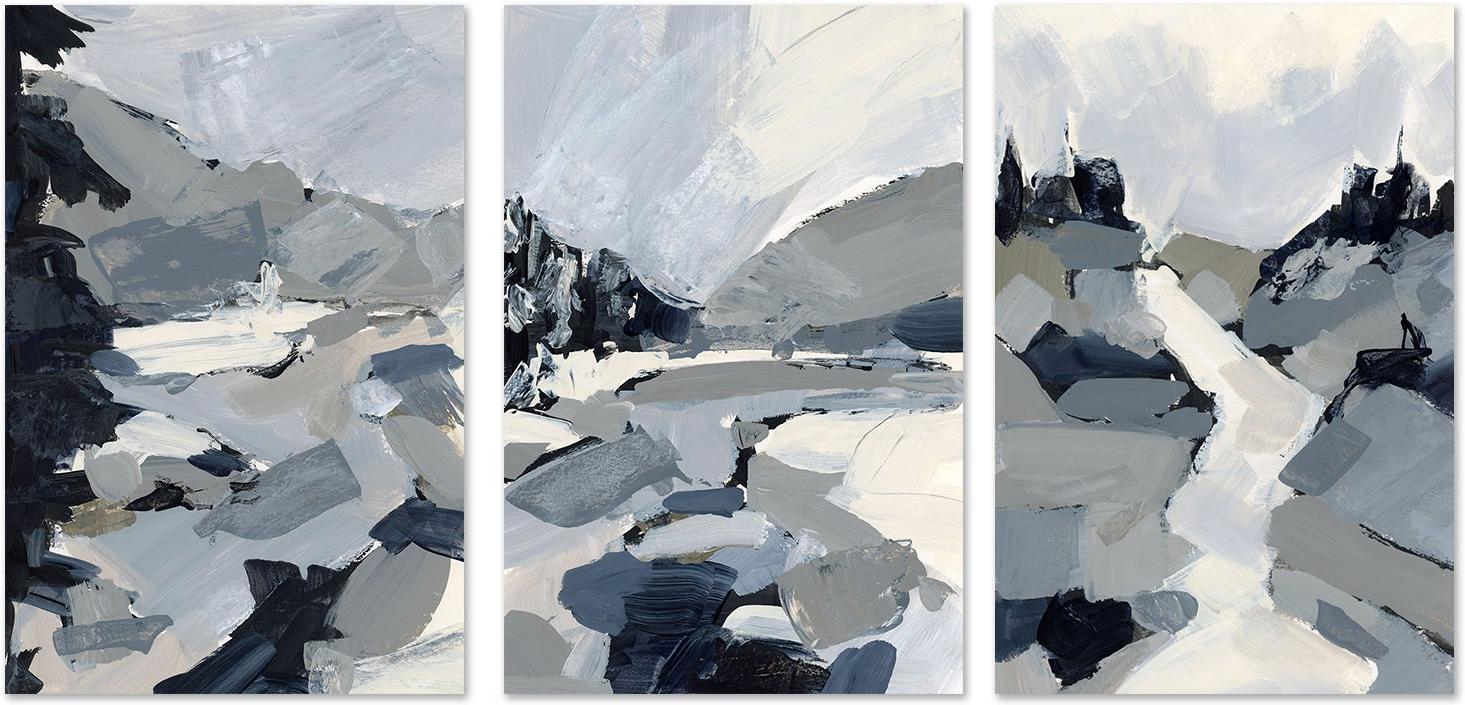 wall-art-print-canvas-poster-framed-Blue Mountains, Style A, B & C, Set Of 3-by-Emily Wood-Gioia Wall Art