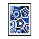 wall-art-print-canvas-poster-framed-Blue Pentagons , By Elena Ristova-GIOIA-WALL-ART