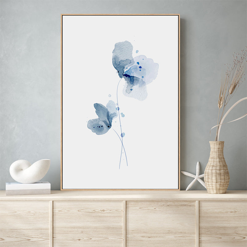 wall-art-print-canvas-poster-framed-Blue Poppy, Style A-GIOIA-WALL-ART
