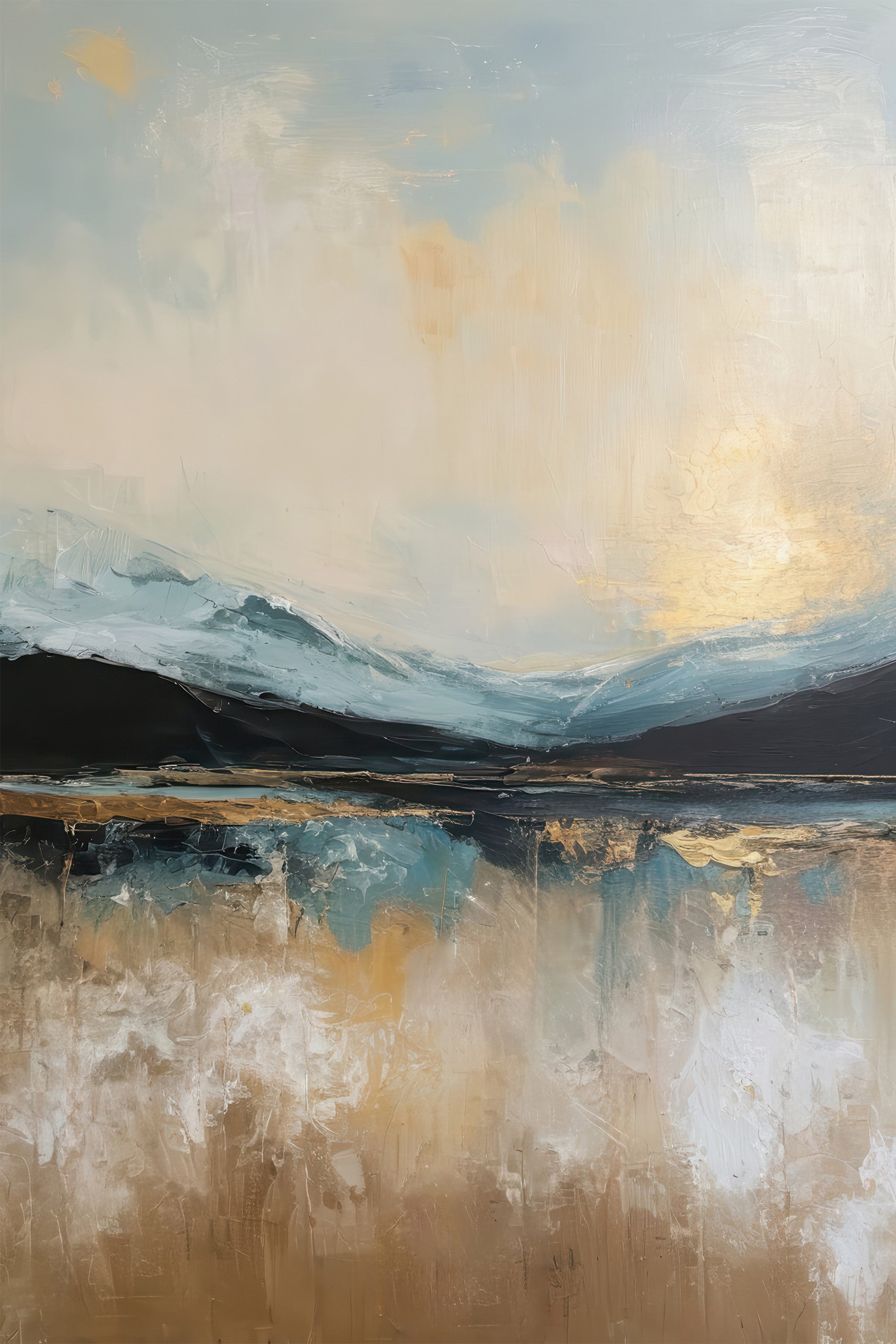 wall-art-print-canvas-poster-framed-blue ridges and fading sky-1