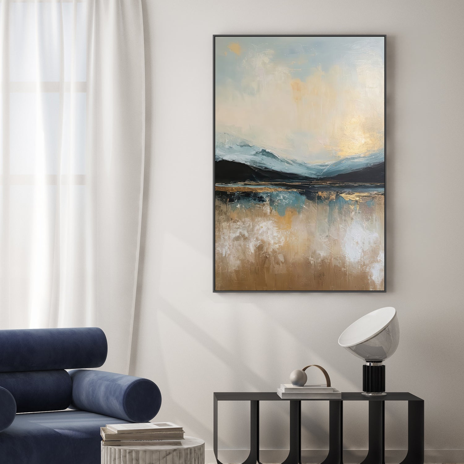wall-art-print-canvas-poster-framed-blue ridges and fading sky-7