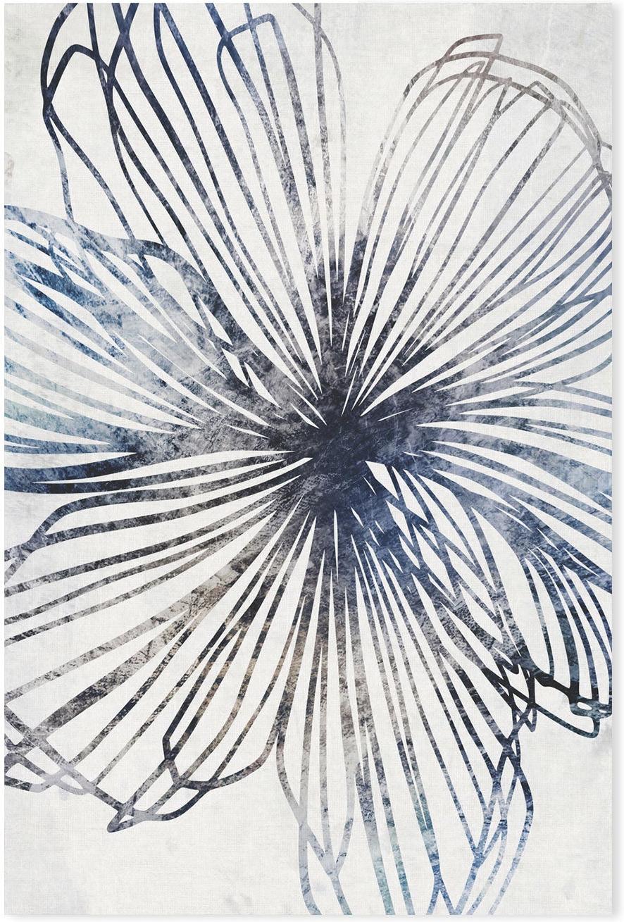 wall-art-print-canvas-poster-framed-Blue Striped Floral , By Dear Musketeer Studio-GIOIA-WALL-ART
