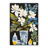 wall-art-print-canvas-poster-framed-Blue Toile & Magnolias , By Julie Lynch-3