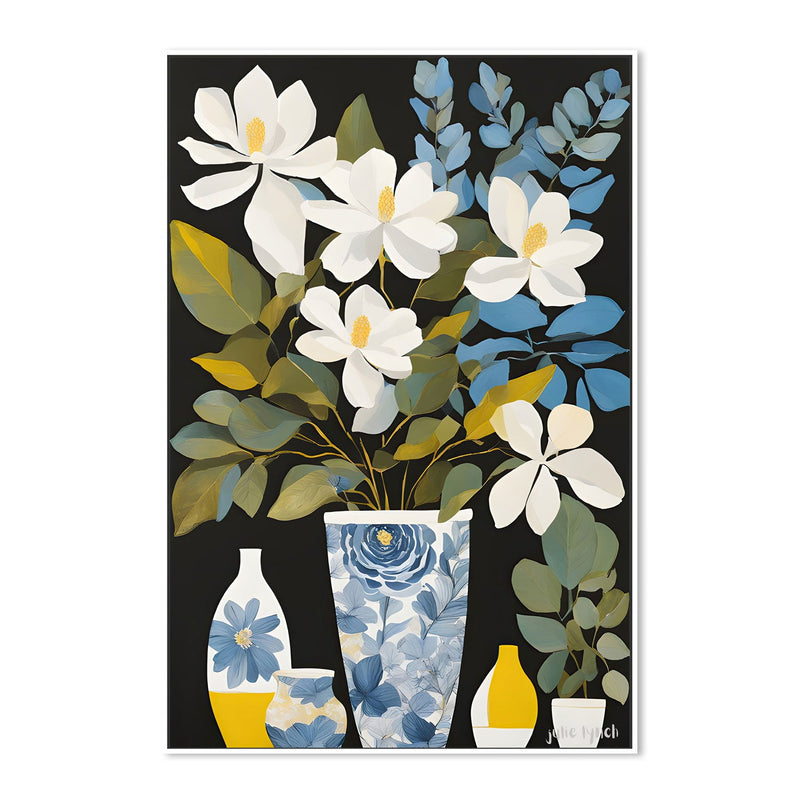 wall-art-print-canvas-poster-framed-Blue Toile & Magnolias , By Julie Lynch-5