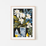 wall-art-print-canvas-poster-framed-Blue Toile & Magnolias , By Julie Lynch-6