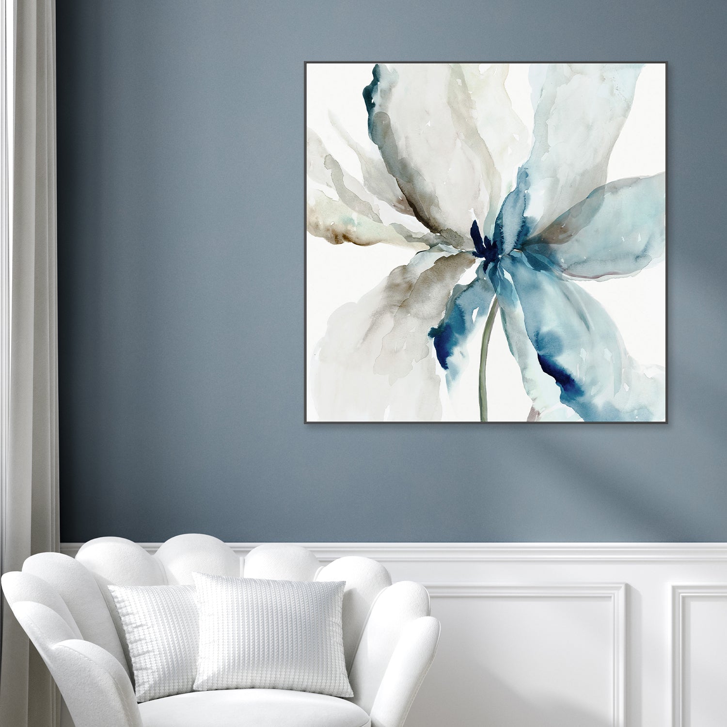 wall-art-print-canvas-poster-framed-Blue Transparent Flower , By Asia Jensen-2