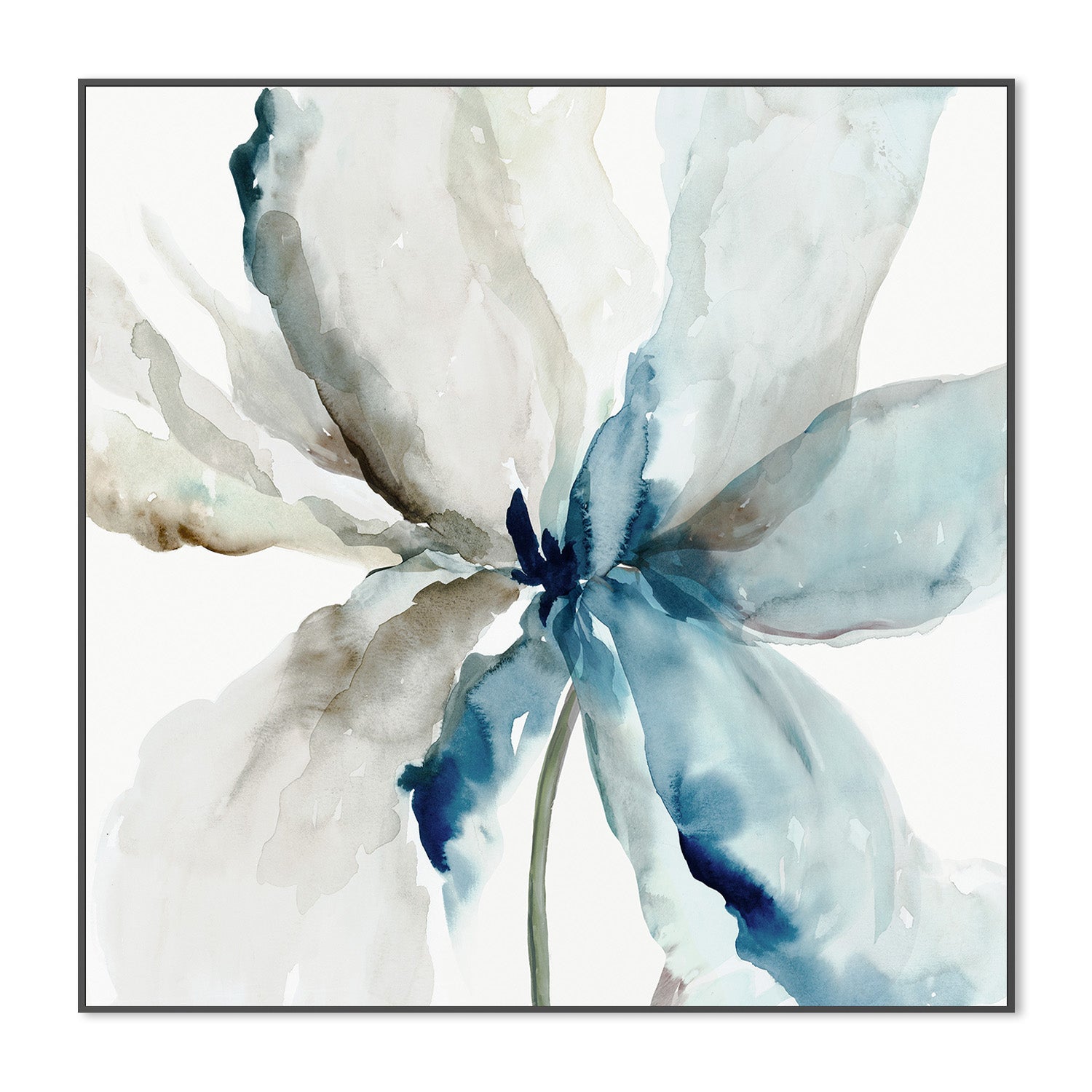 wall-art-print-canvas-poster-framed-Blue Transparent Flower , By Asia Jensen-3