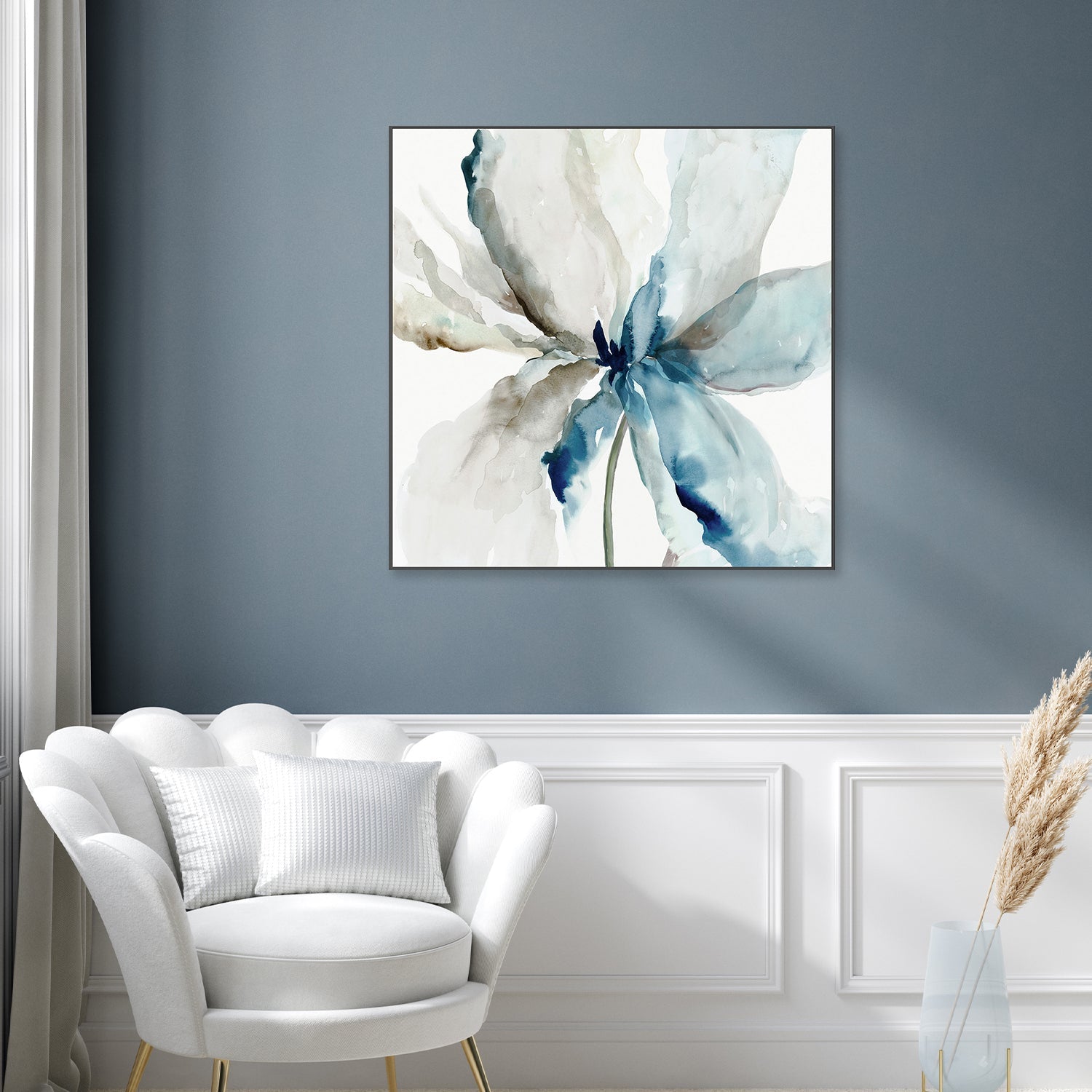 wall-art-print-canvas-poster-framed-Blue Transparent Flower , By Asia Jensen-7