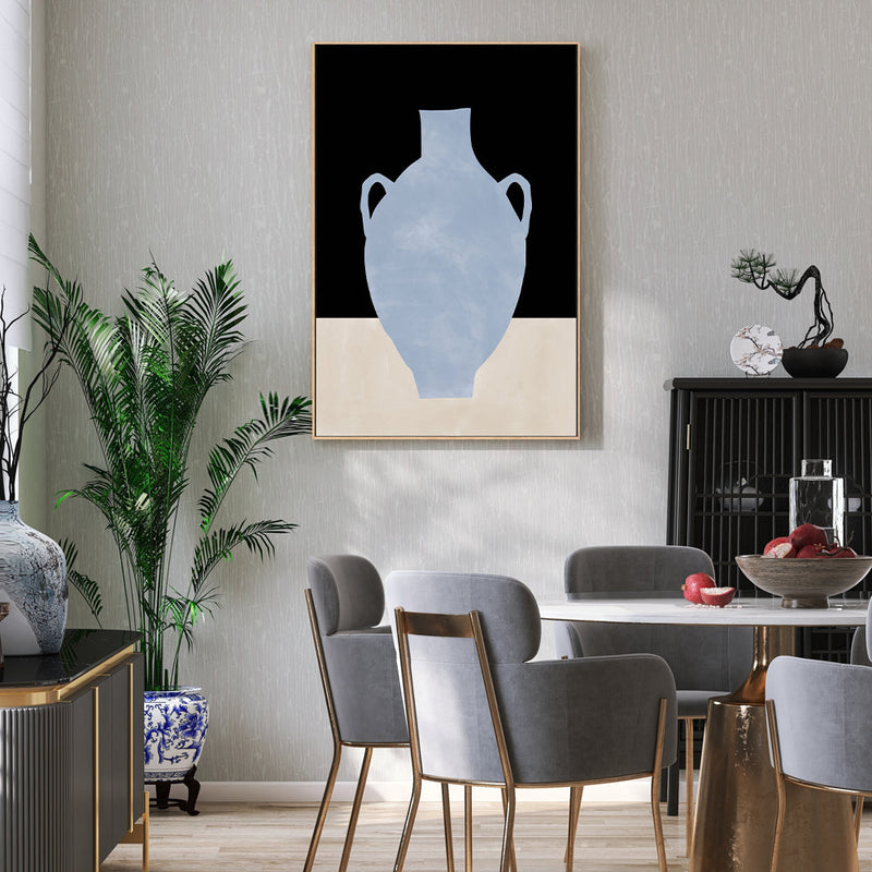 wall-art-print-canvas-poster-framed-Blue Vase Tranquility , By Elena Ristova-GIOIA-WALL-ART