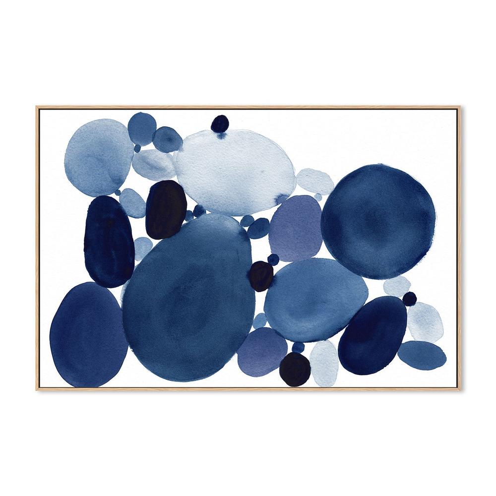 wall-art-print-canvas-poster-framed-Blue Watercolor Stones, Style B , By Danushka Abeygoda-4