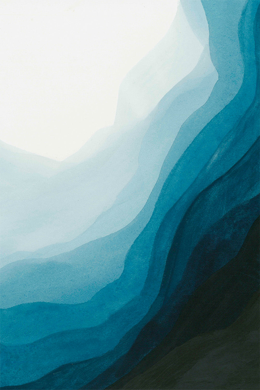 wall-art-print-canvas-poster-framed-Blue Waves of Serenity, Style A-1