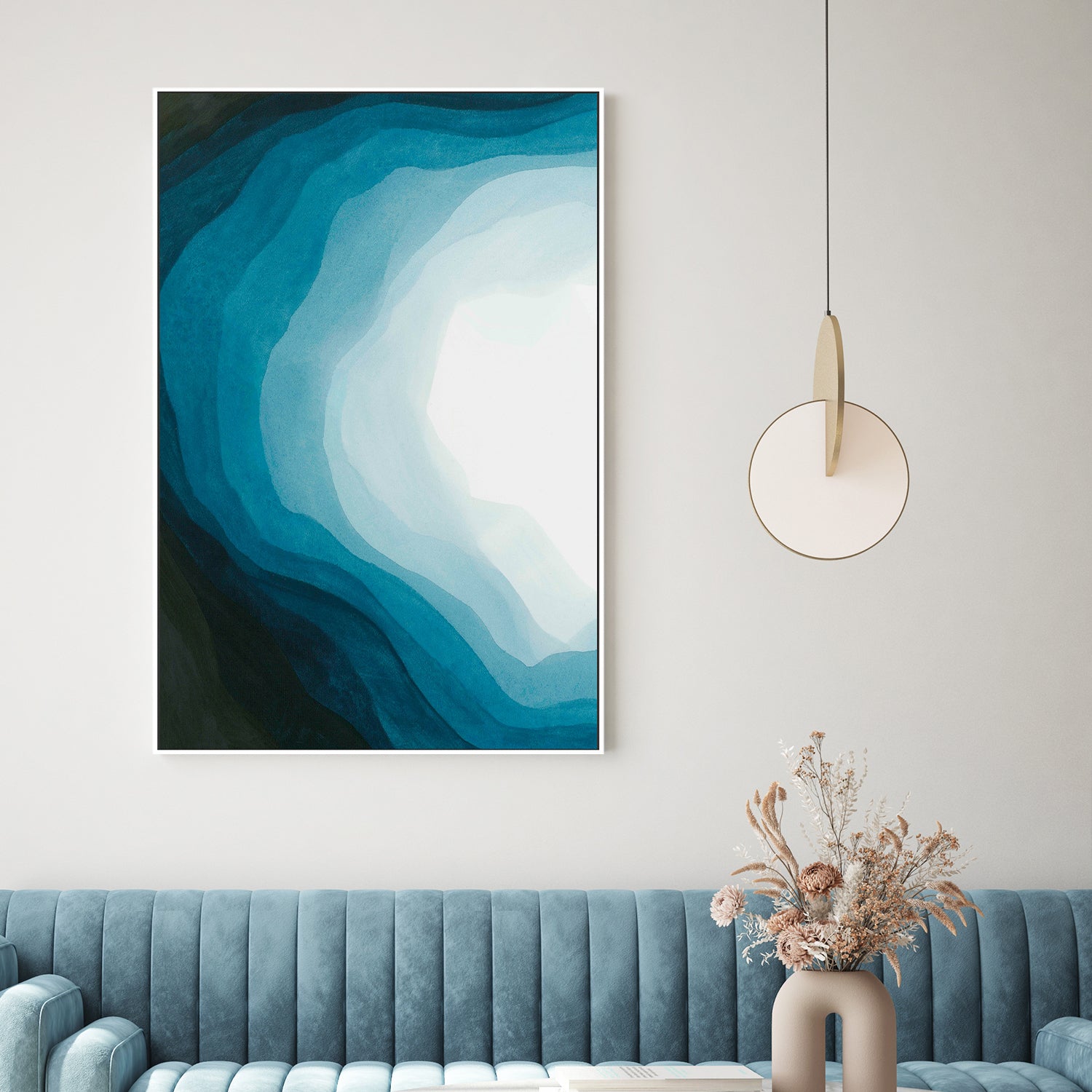 wall-art-print-canvas-poster-framed-Blue Waves of Serenity, Style B-2