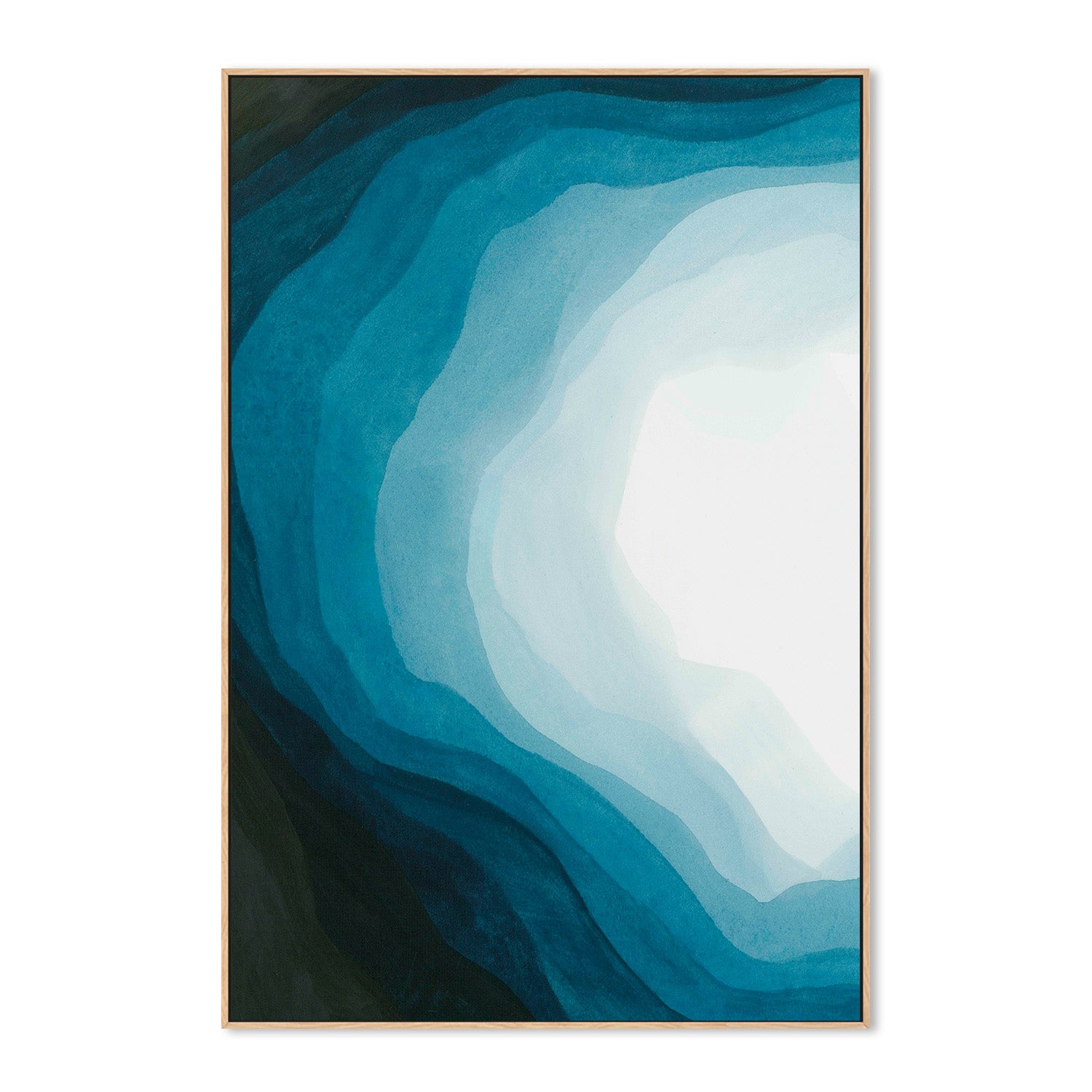 wall-art-print-canvas-poster-framed-Blue Waves of Serenity, Style B-4