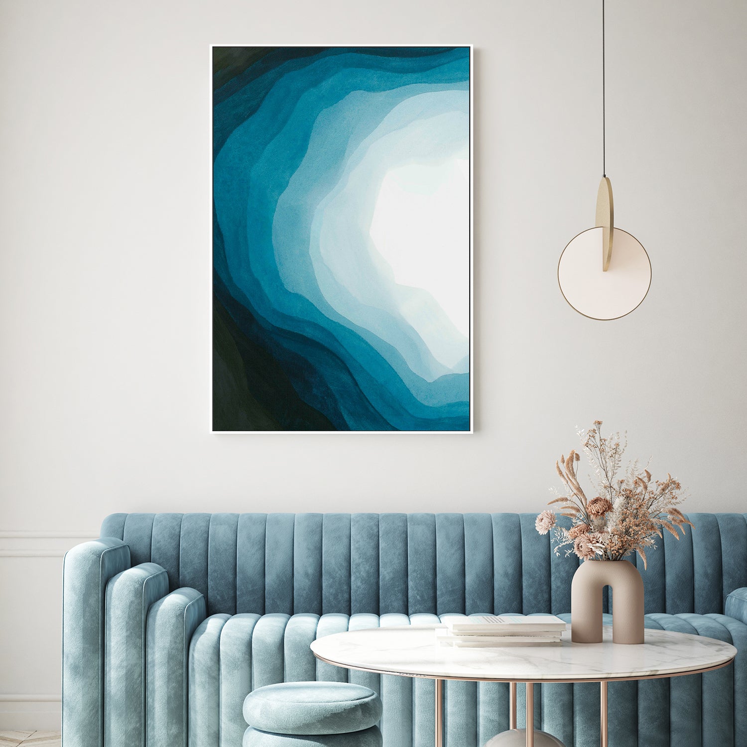 wall-art-print-canvas-poster-framed-Blue Waves of Serenity, Style B-7