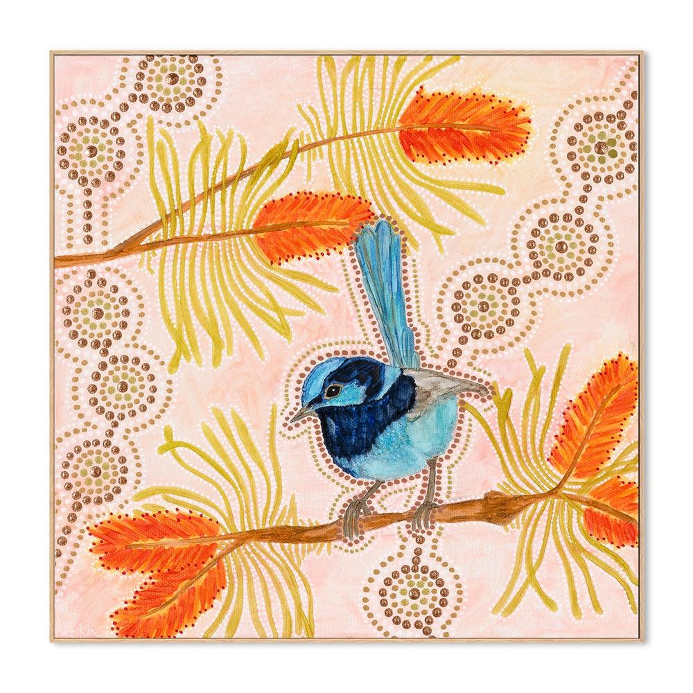 wall-art-print-canvas-poster-framed-Blue Wren-4
